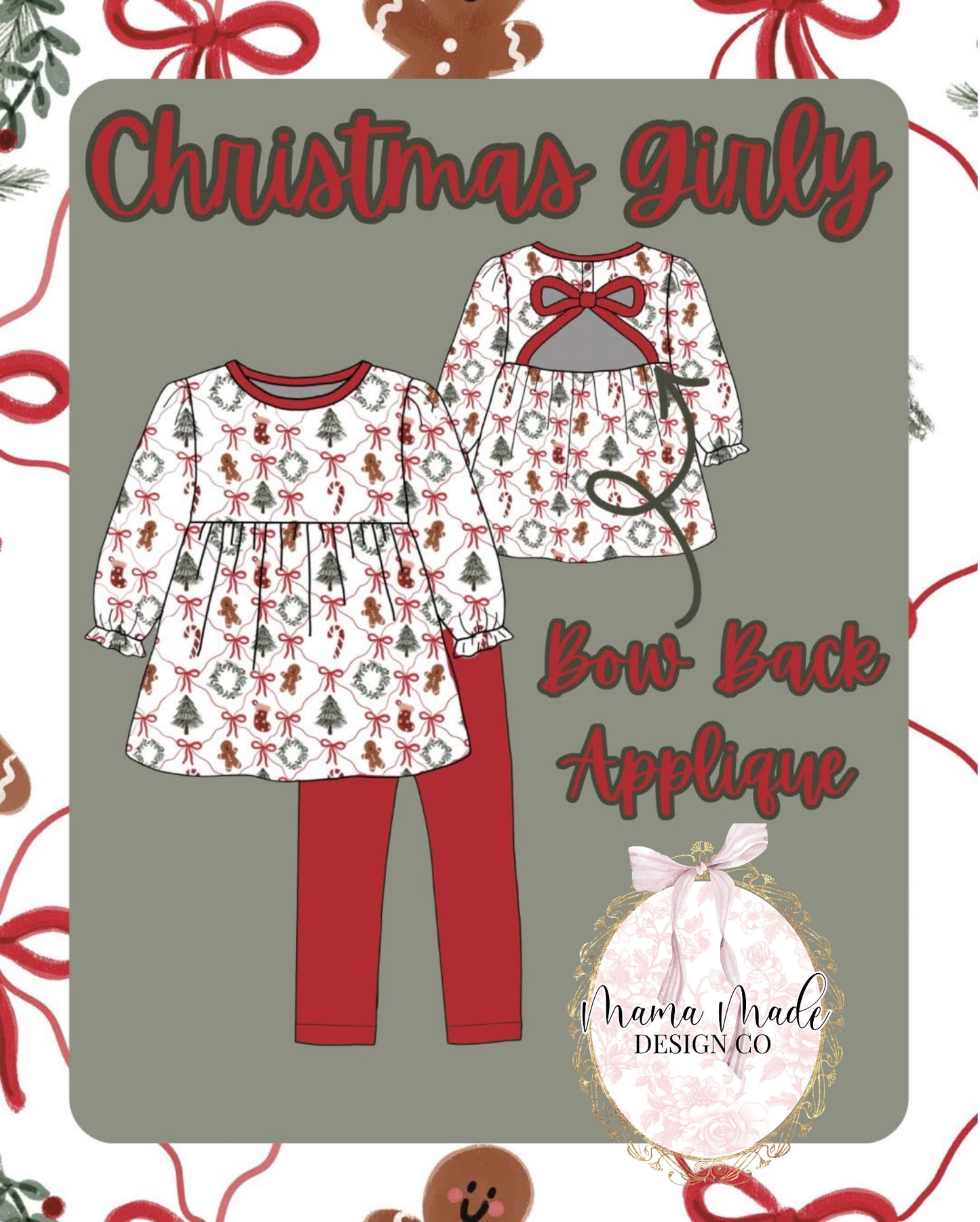 CHRISTMAS PREORDER 01 - Christmas Girly Pant Set / ETA OCTOBER