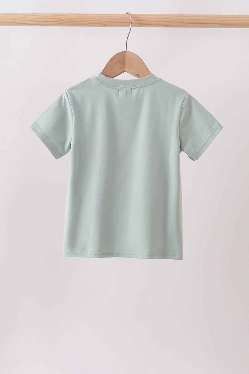 Green vehicle embroidery top