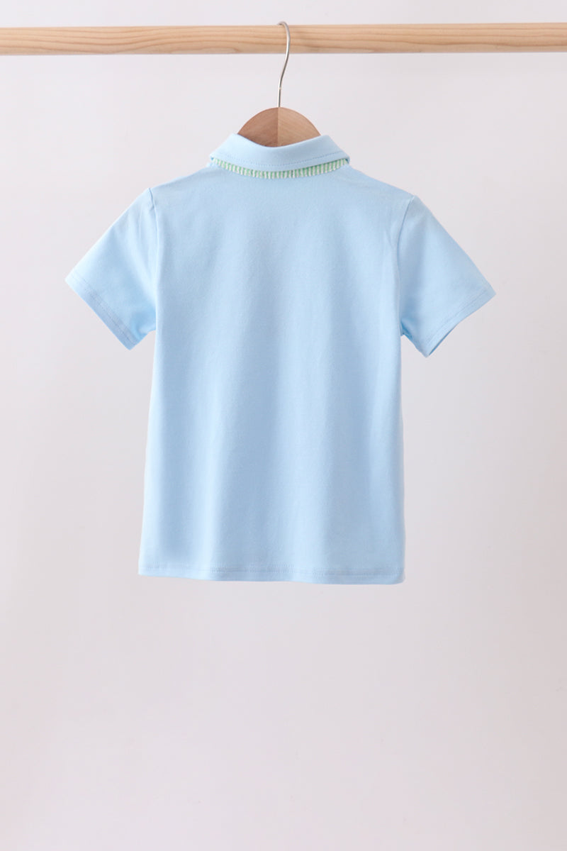 Blue pocket button down shirt