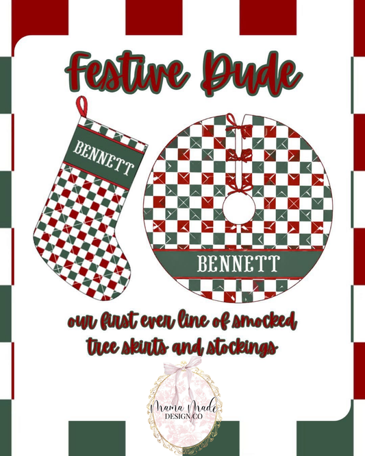 CHRISTMAS PREORDER 01 - CUSTOM Festive Dude Hand-Smocked Decor / ETA OCTOBER