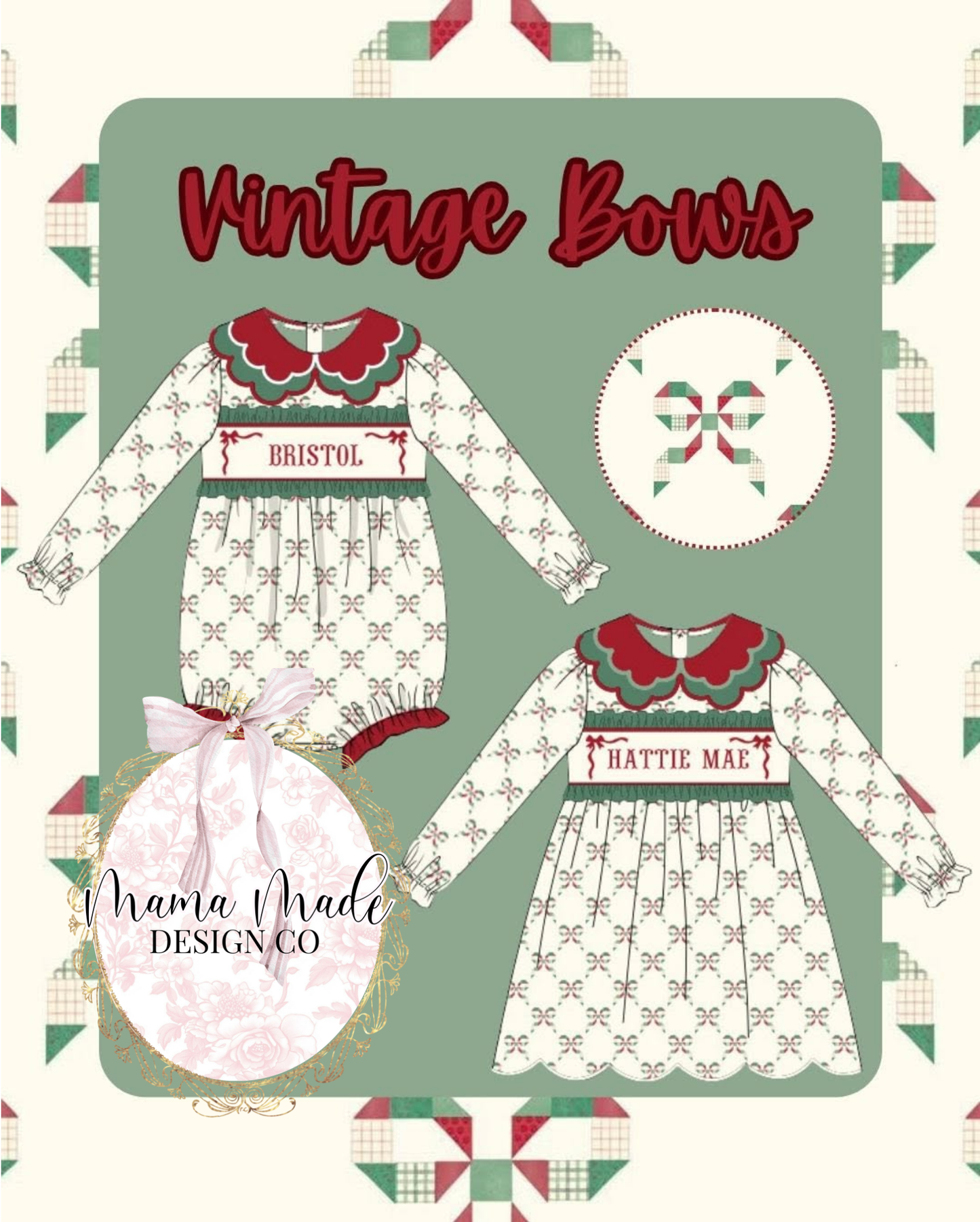 CHRISTMAS PREORDER 01 - Vintage Bows CUSTOMIZABLE / ETA OCTOBER