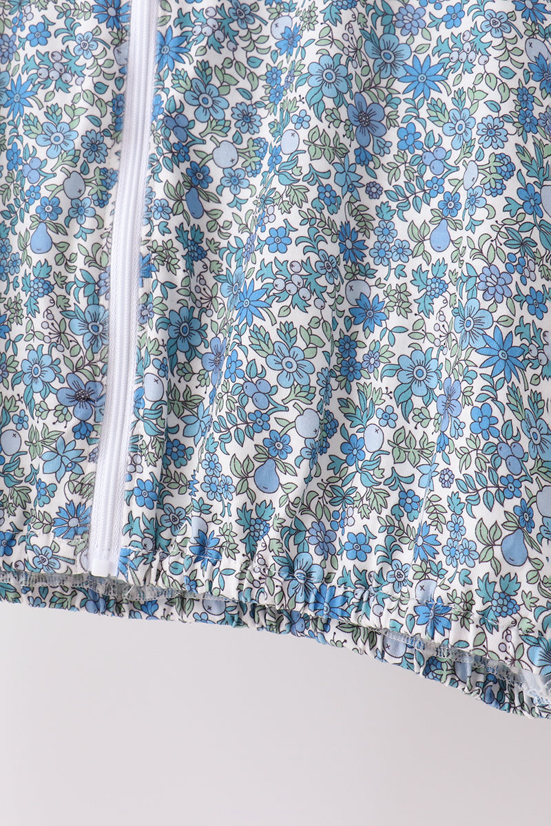 Teal floral print mom&me skorts set
