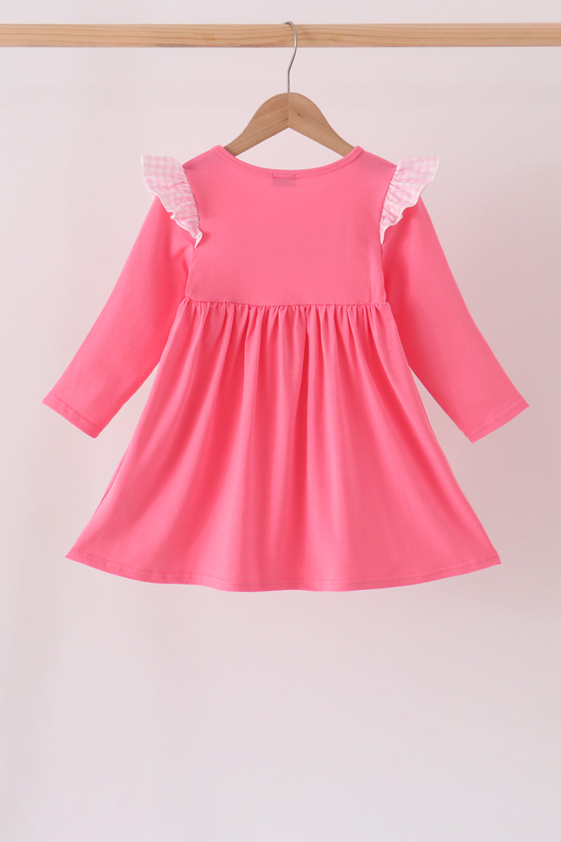 Pink sweet as pie embroidery ruffle dress